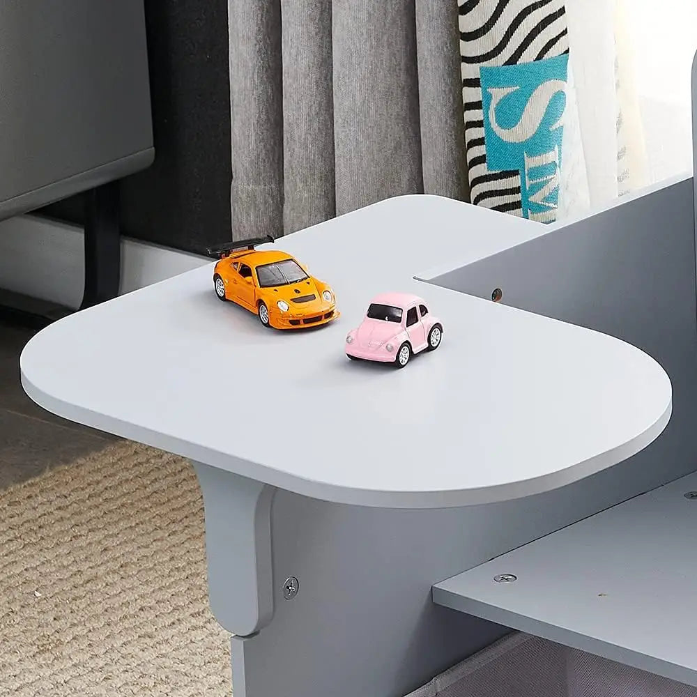 2 in 1 Wooden Children Table with Chair, Small Kids Table and Chair Set with Storage for Toys Books, Large Work Surface | Engineered Wood Sturdy Build | Study Table for Boys Girls Playroom Bedroom