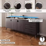 Load image into Gallery viewer, 2 Meter 3-Door Sintered Stone Top Large Sideboard with 3 Drawers
