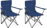 2 Pcs Portable Folding Beach Chair Multi-Purpose Camping Chair for Adult, Lightweight Patio Chair for Outdoor, Supports 110kgs Load With Carry Bag-GCC Home Center
