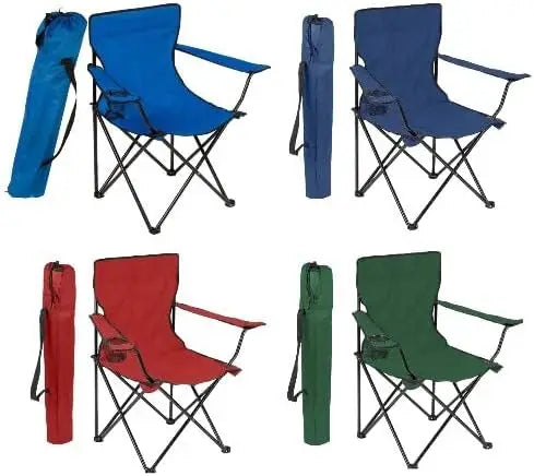 2 Pcs Portable Folding Beach Chair Multi-Purpose Camping Chair for Adult, Supports 110kgs Load With Carry Bag-GCC Home Center