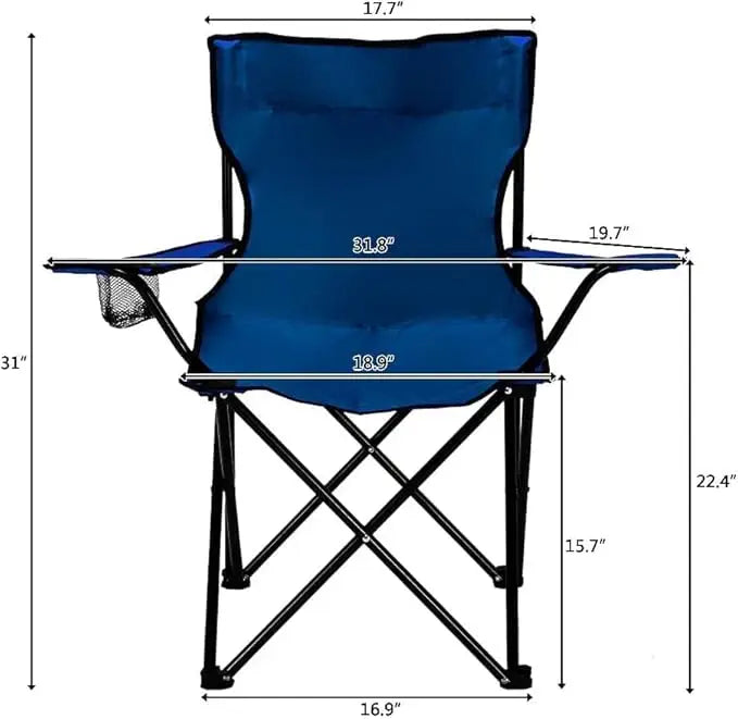 2 Pcs Portable Folding Beach Chair Multi-Purpose Camping Chair for Adult, Lightweight Patio Chair for Outdoor, Supports 110kgs Load With Carry Bag-GCC Home Center
