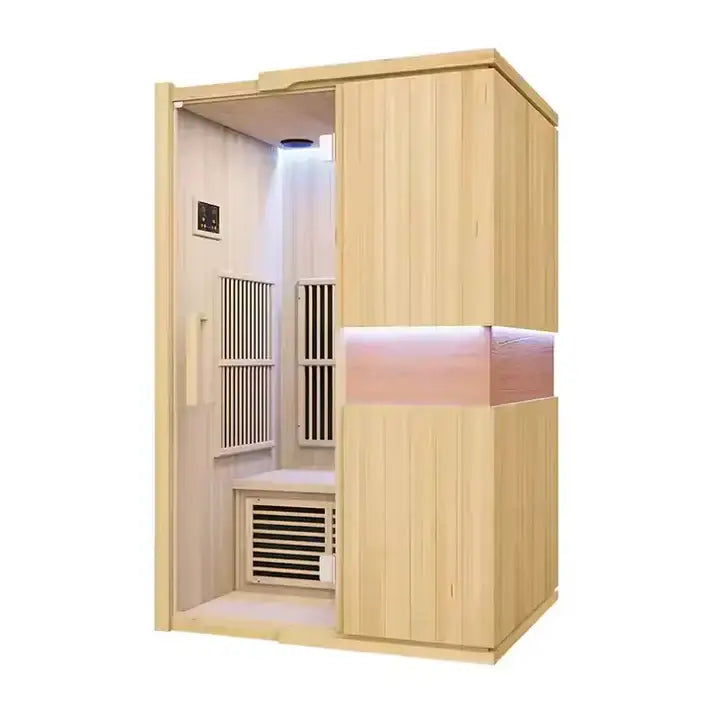 2-Person Infrared Wooden Sauna Room – Hemlock Wood, Infrared Heating & LED