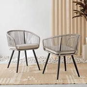 2-Seater Outdoor Balcony Set with Cushions