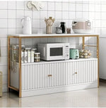 Load image into Gallery viewer, 2-Tier Kitchen Storage Shelf Rack with 3 Door Cabinet, Large Storage Rack, Microwave Oven Stand, Spice Organizer