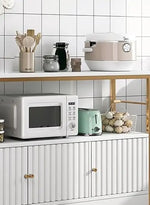 Load image into Gallery viewer, 2-Tier Kitchen Storage Shelf Rack with 3 Door Cabinet, Large Storage Rack, Microwave Oven Stand, Spice Organizer