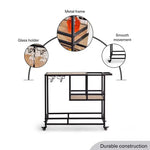 Load image into Gallery viewer, 2-Tier Serving Trolley – Melamine – Black/Natural Finish
