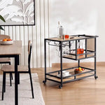 Load image into Gallery viewer, 2-Tier Serving Trolley – Melamine – Black/Natural Finish
