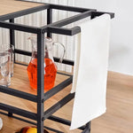Load image into Gallery viewer, 2-Tier Serving Trolley – Melamine – Black/Natural Finish