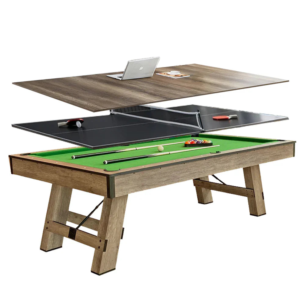 3 in 1 8ft Pool Billiard Table + Household Table Tennis Table +  meeting or dining table Multi Function Game Table-GCC Home Center