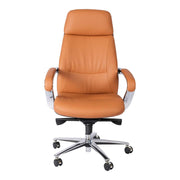 PU leather High Back Office Chair With Height Adjustable, Lumbar Support And Swivel Wheels-GCC Home Center