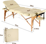 Load image into Gallery viewer, 28" Portable Massage Table With Backrest Free Wheeled Carry Case, Folding SPA Bed, Lightweight, Spa Tattoo Couch Bed, 3/2 Zones with Height-Adjustable, Beige Color