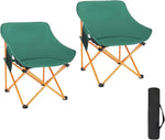 Load image into Gallery viewer, 2pcs Foldable Camping Chairs, Lightweight Folding Beach Chairs, Portable Patio Lawn Quad Chairs with Side Pocket-GCC Home Center