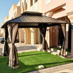 Load image into Gallery viewer, 3.65x3m Double Roof Iron Gazebo - Black-GCC Home Center