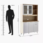 Load image into Gallery viewer, 3-Door Kitchen Cabinet with Drawer and Hutch