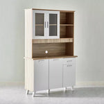 Load image into Gallery viewer, 3-Door Kitchen Cabinet with Drawer and Hutch