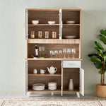 Load image into Gallery viewer, 3-Door Kitchen Cabinet with Drawer and Hutch