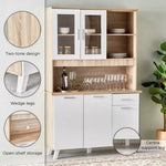Load image into Gallery viewer, 3-Door Kitchen Cabinet with Drawer and Hutch