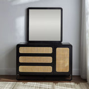 3-Drawer Dresser With Mirror, Modern Design Engineered Wood Dressing Table For Bedrooms-GCC Home Center