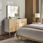 Load image into Gallery viewer, 3-Drawer Dresser with Mirror, Modern Engineered Wood Dressing Table For Bedroom-GCC Home Center