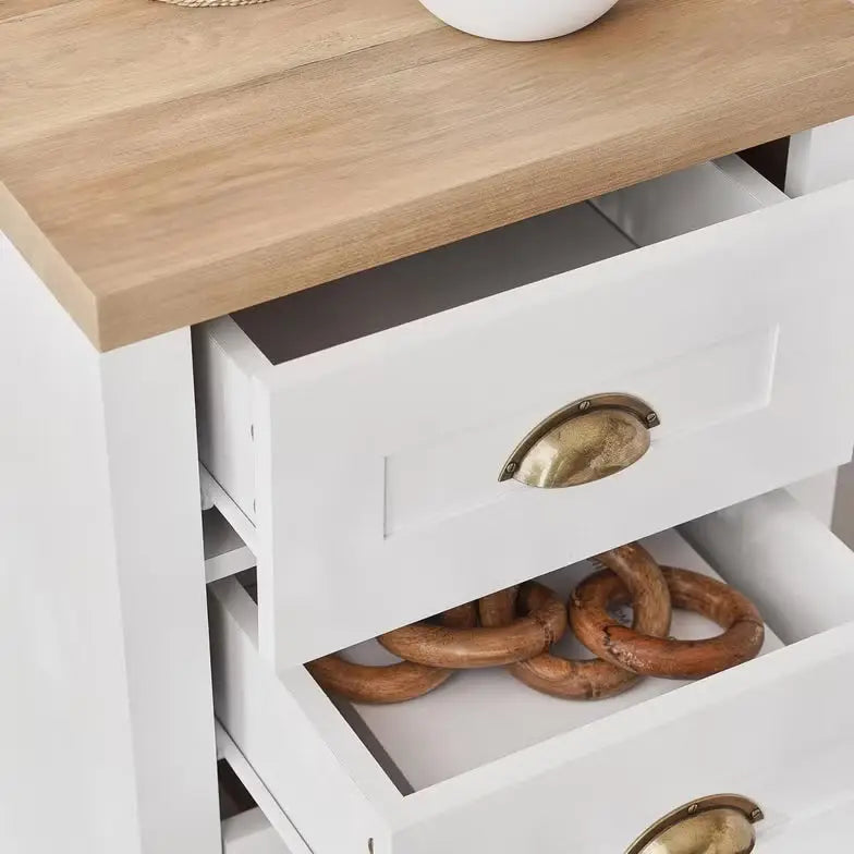 3-Drawer Nightstand – White