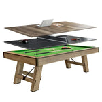 Load image into Gallery viewer, 3 in 1 8ft Pool Billiard Table + Household Table Tennis Table + meeting or dining table Multi Function Game Table - Green