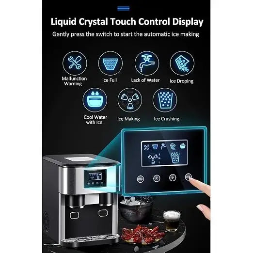 3 in 1 Ice Maker with Built-in Water Dispenser, with LCD Control Panel | DLC-37563