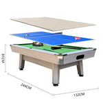 Load image into Gallery viewer, 3 in 1 Multi Game Billiard Pool Table with Tennis Table Dining Table Top 8ft-MDF Cushion Material