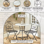 Load image into Gallery viewer, 3-Piece Balcony Set, Marble Top &amp; Stainless Steel Frame