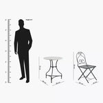 Load image into Gallery viewer, 3-Piece Balcony Set, Marble Top &amp; Stainless Steel Frame