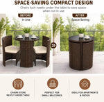 Load image into Gallery viewer, 3-Piece Brown Rattan Patio Furniture Set – Cushioned Wicker Chairs with Glass-Top Coffee Table, Weather-Resistant Outdoor Seating for Garden, Balcony &amp; Terrace**