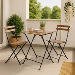 Load image into Gallery viewer, 3-Piece Folding Balcony Set – Acacia Wood &amp; Steel