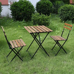 Load image into Gallery viewer, 3-Piece Folding Balcony Set – Acacia Wood &amp; Steel