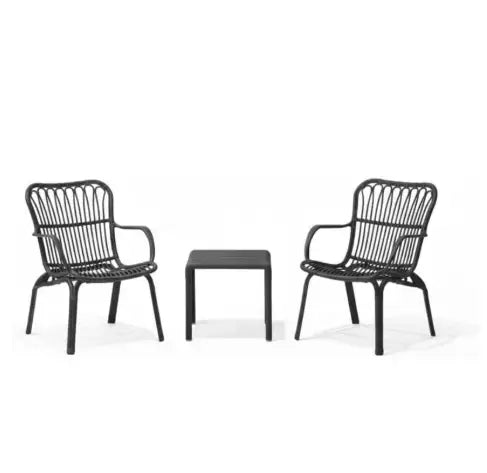 3-Piece Outdoor Furniture Set with 2 Chairs & Coffee Table – Fiberglass-Reinforced Polypropylene Furniture for UAE Balconies, Patios & Terraces