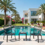 Load image into Gallery viewer, 3-Piece Outdoor Furniture Set with 2 Chairs &amp; Coffee Table – Fiberglass-Reinforced Polypropylene Furniture for UAE Balconies, Patios &amp; Terraces