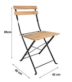 Load image into Gallery viewer, 3 Piece Patio Wood Outdoor Furniture Set, includes 2 Foldable Chairs and 1 Foldable Square Table, perfect for outdoor, balcony and backyard