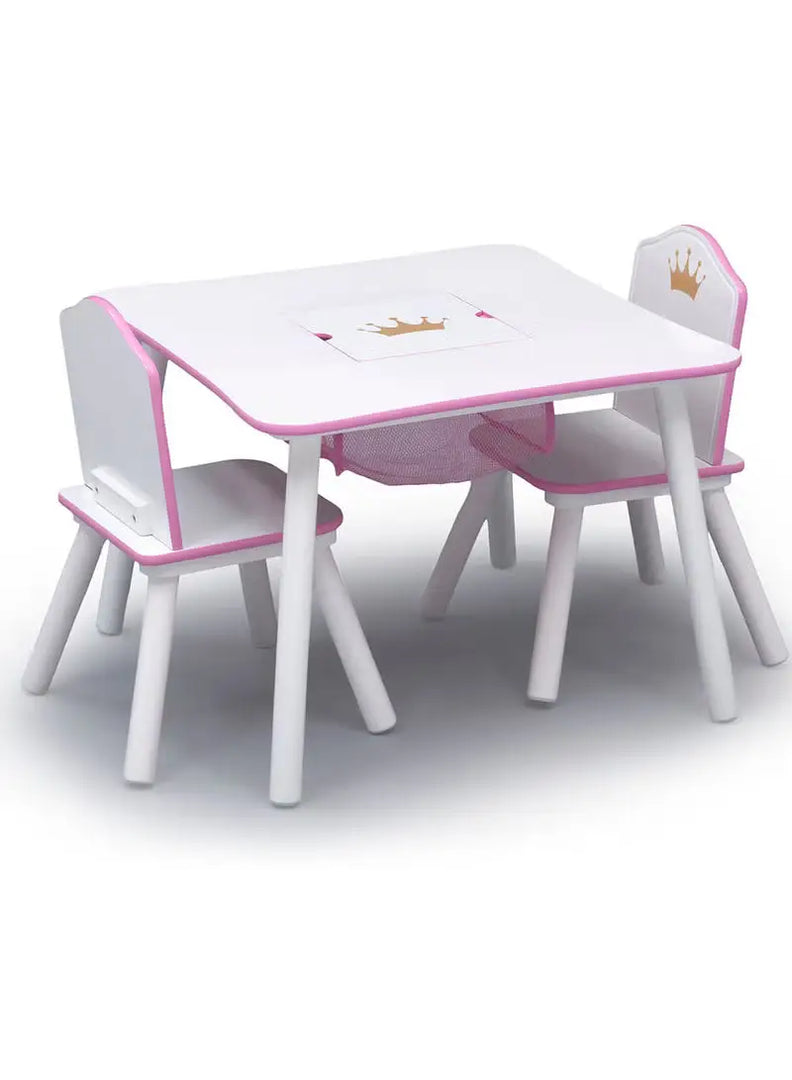 3-Piece Princess Crown Table and Chair Set for Kids - A Practical and Child-Friendly Setup.