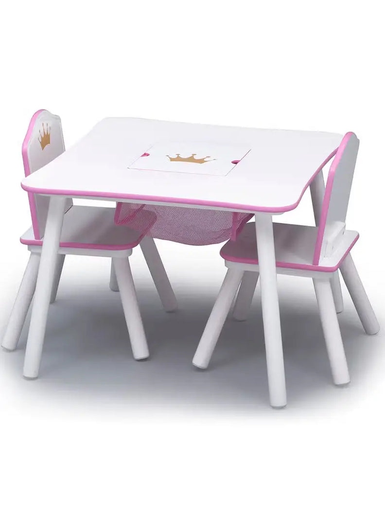 3-Piece Princess Crown Table and Chair Set for Kids - A Practical and Child-Friendly Setup.
