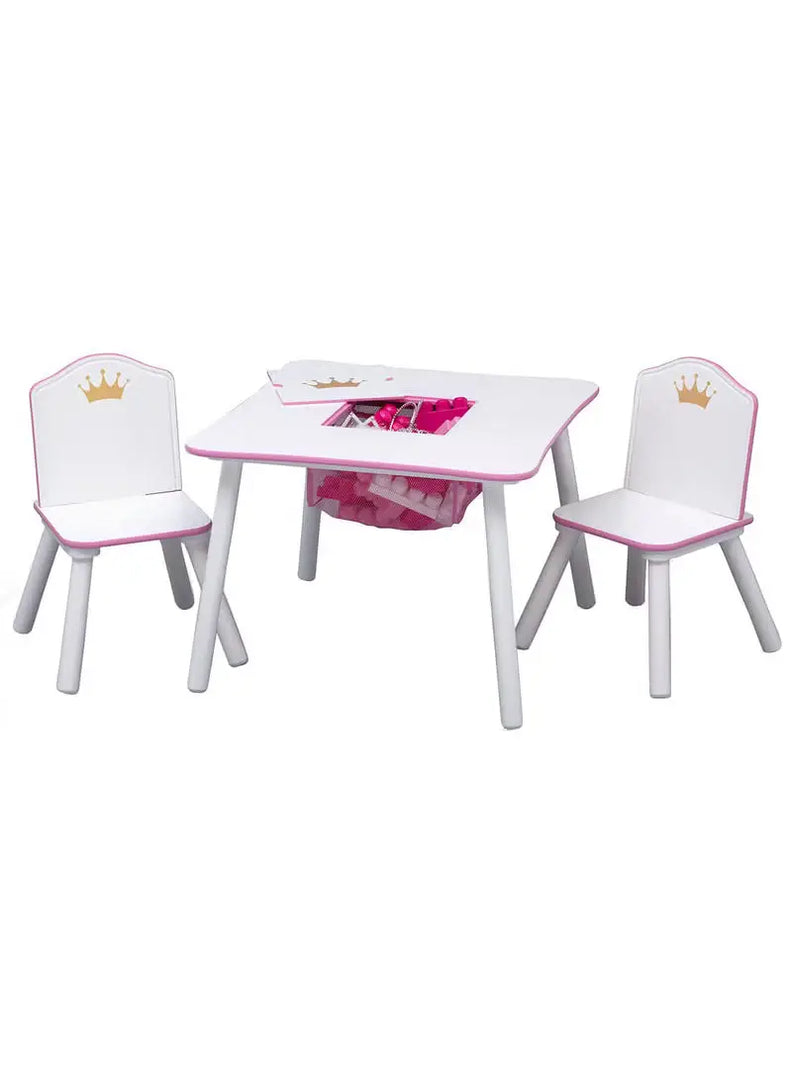 3-Piece Princess Crown Table and Chair Set for Kids - A Practical and Child-Friendly Setup.