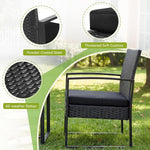 Load image into Gallery viewer, 3-Piece Rattan Outdoor Furniture Set – 2 Cushioned Chairs with Coffee Table for Balcony, Garden, Patio &amp; Terrace