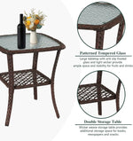Load image into Gallery viewer, 3-Piece White Rattan Outdoor Furniture Set – Wicker Chairs with Washable Cushions for Patio, Garden, Balcony &amp; Backyard**