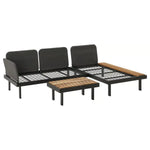 Load image into Gallery viewer, 3-Seat Outdoor Conversation Set, 2-Seat Sofa, Coffee Table And Chaise Longue With Side Table