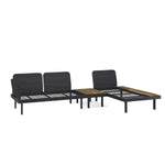 Load image into Gallery viewer, 3-Seat Outdoor Conversation Set, 2-Seat Sofa, Coffee Table And Chaise Longue With Side Table
