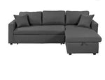 Load image into Gallery viewer, 3 Seater Sofa Bed With Cushions, L-Shaped with Storage (Grey, 210x160x95 cm)