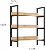 Load image into Gallery viewer, 3-Tier Industrial Ladder Shelf – Lite Brown (93x60x30cm)