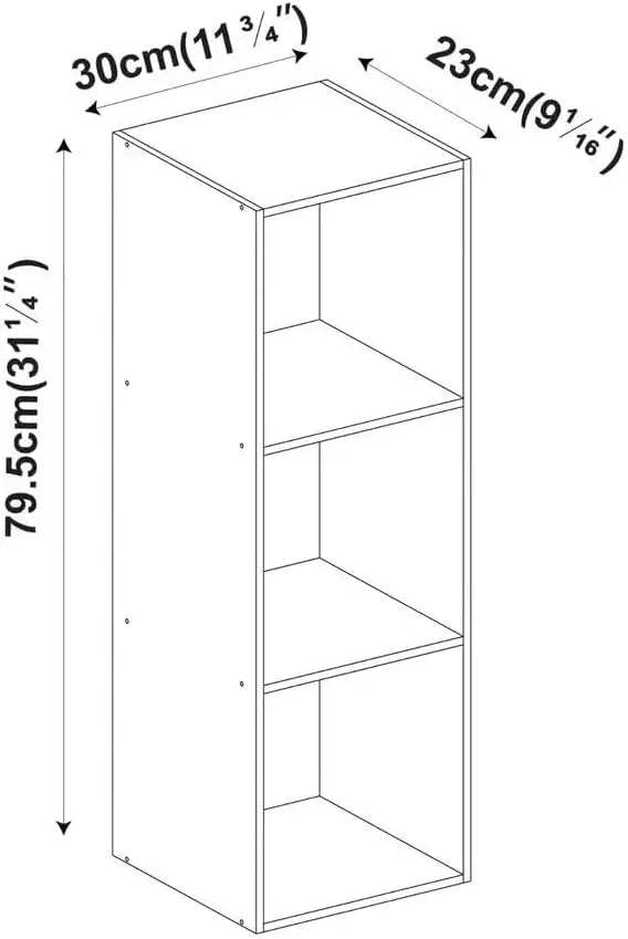 3-Tier Wooden Bookcase – Display & Storage Shelf Unit