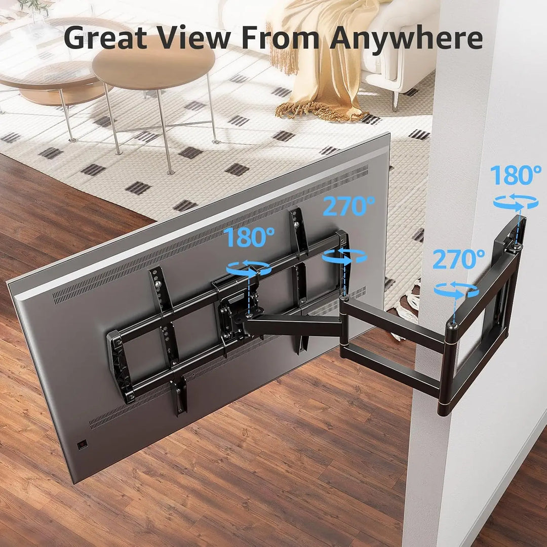 30 Inch Long Arm TV Wall Mount for Most 42-75 Inch TVs, Full Motion Corner Wall Mount TV Bracket with Extension & Tilt & Swivel Articulating Arm, Max VESA 600x400mm and Up to 99 lbs