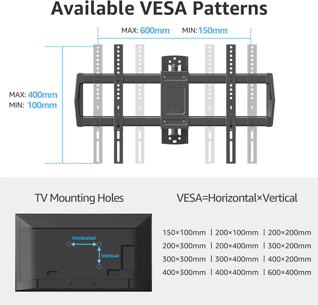 30 Inch Long Arm TV Wall Mount for Most 42-75 Inch TVs, Full Motion Corner Wall Mount TV Bracket with Extension & Tilt & Swivel Articulating Arm, Max VESA 600x400mm and Up to 99 lbs