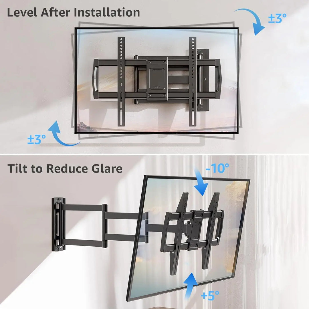 30 Inch Long Arm TV Wall Mount for Most 42-75 Inch TVs, Full Motion Corner Wall Mount TV Bracket with Extension & Tilt & Swivel Articulating Arm, Max VESA 600x400mm and Up to 99 lbs