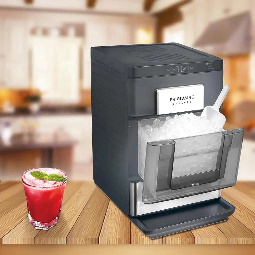 Arabian Mall 33 Lbs. Countertop Nugget Ice Maker with Stainless Steel Trim – Sleek Black