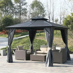 Load image into Gallery viewer, 3x3m Double Roof Aluminum Gazebo - Black-GCC Home Center